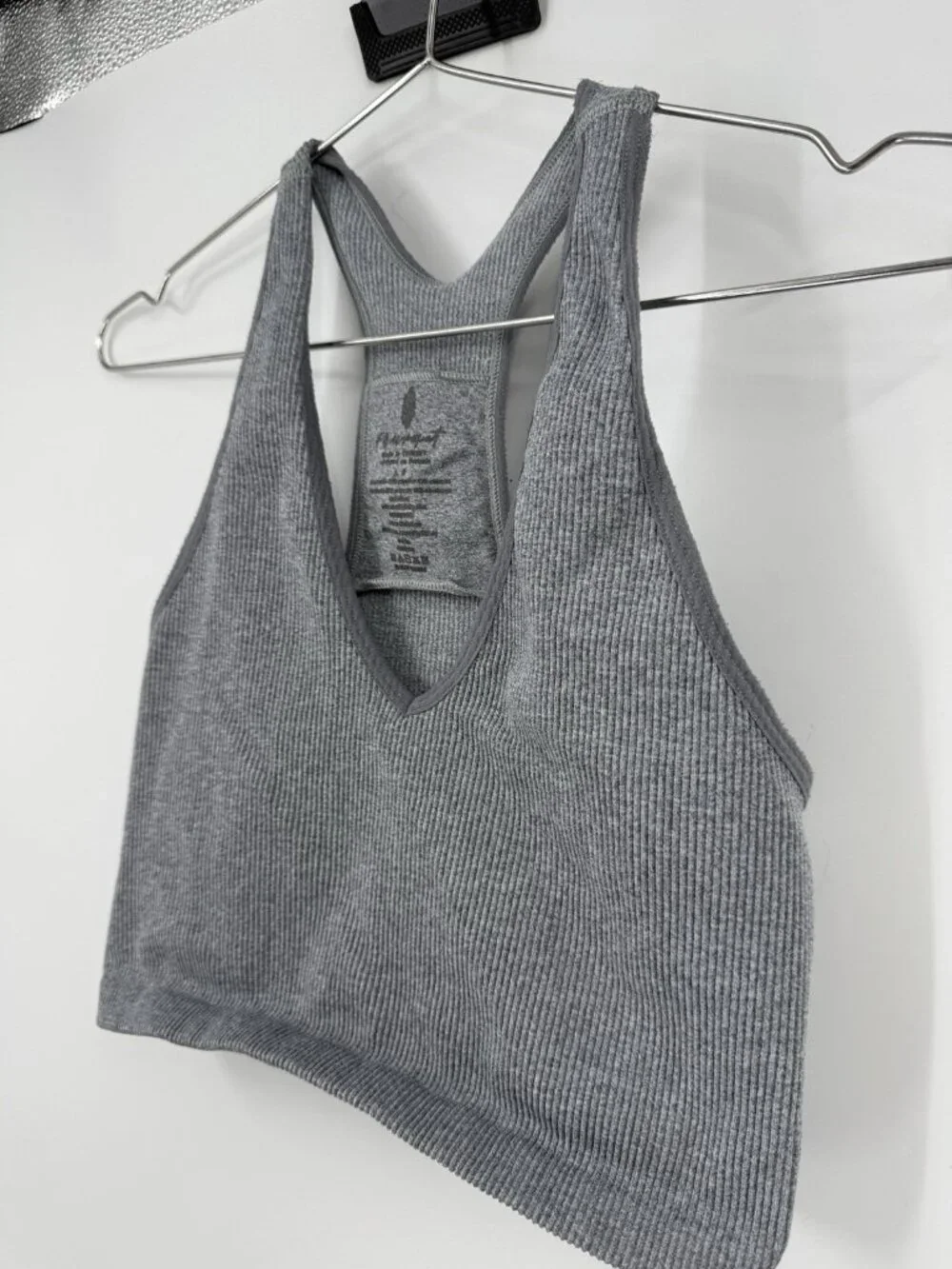 Women’s Free People Movement Free Throw Crop Tank Grey Size Large